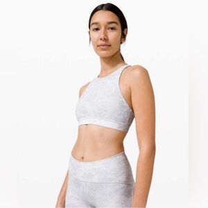 Lululemon Energy Bra High Neck Size 4 Future Oasis Grey Multi